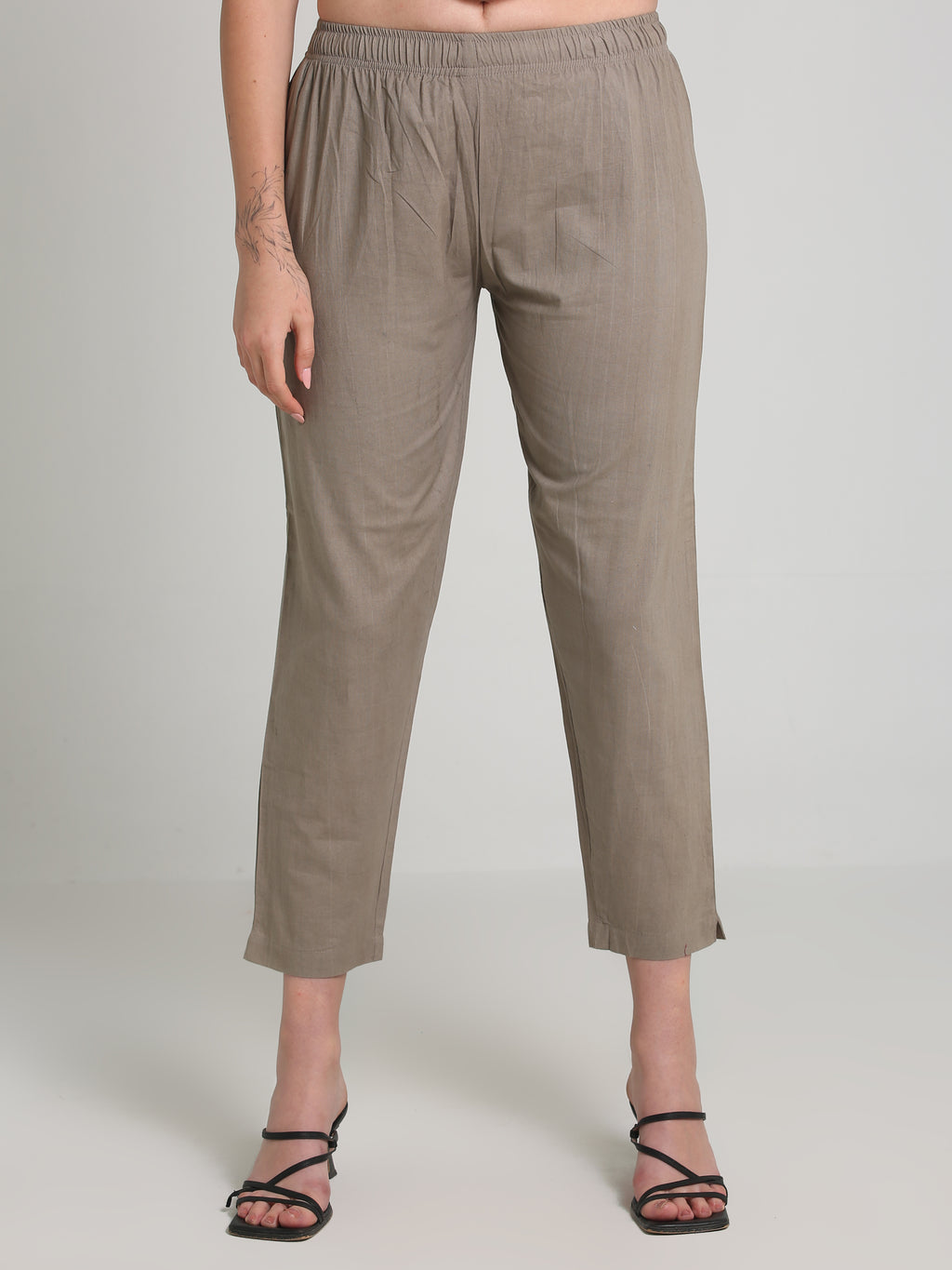 Women Grey Cotton Pant